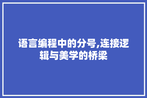 语言编程中的分号,连接逻辑与美学的桥梁