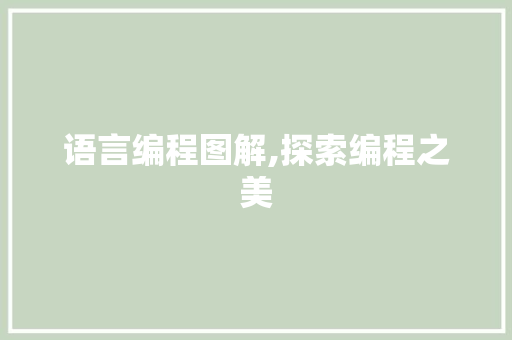 语言编程图解,探索编程之美