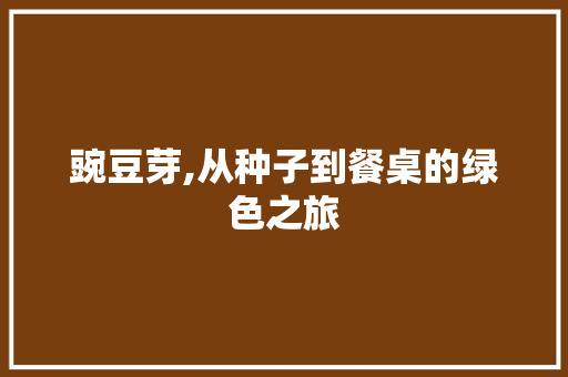 豌豆芽,从种子到餐桌的绿色之旅