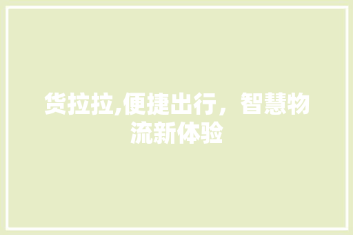货拉拉,便捷出行，智慧物流新体验