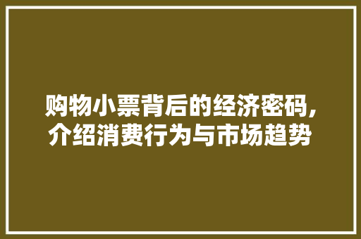 购物小票背后的经济密码,介绍消费行为与市场趋势