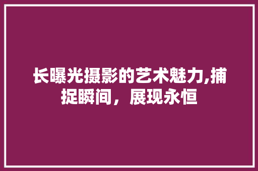 长曝光摄影的艺术魅力,捕捉瞬间，展现永恒