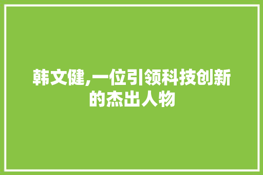 韩文健,一位引领科技创新的杰出人物