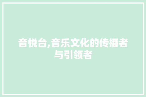 音悦台,音乐文化的传播者与引领者 建站教程