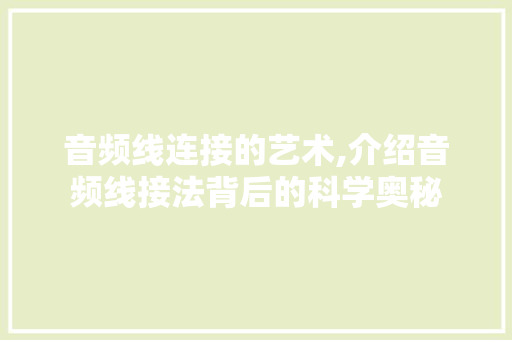 音频线连接的艺术,介绍音频线接法背后的科学奥秘