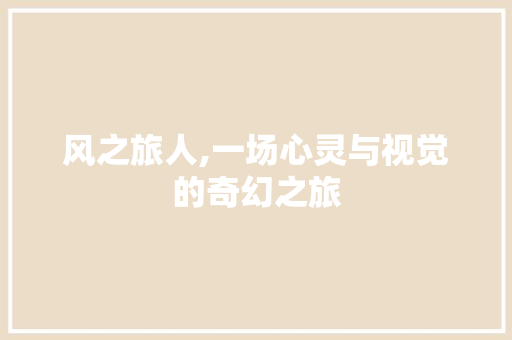 风之旅人,一场心灵与视觉的奇幻之旅