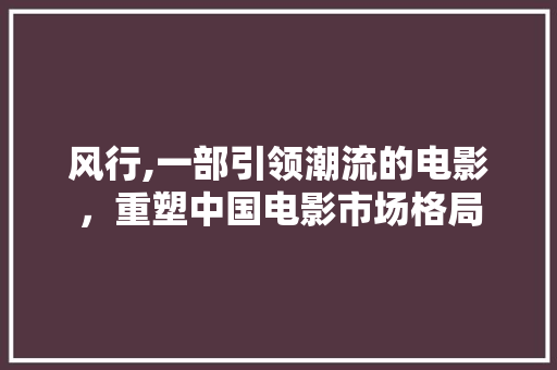 风行,一部引领潮流的电影，重塑中国电影市场格局 SEO教程
