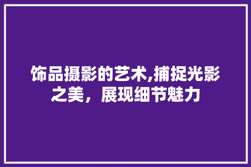 饰品摄影的艺术,捕捉光影之美，展现细节魅力