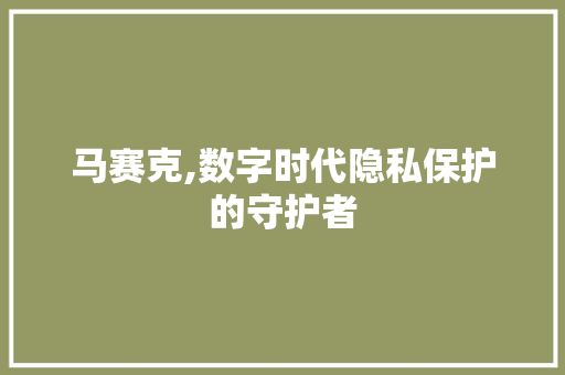 马赛克,数字时代隐私保护的守护者