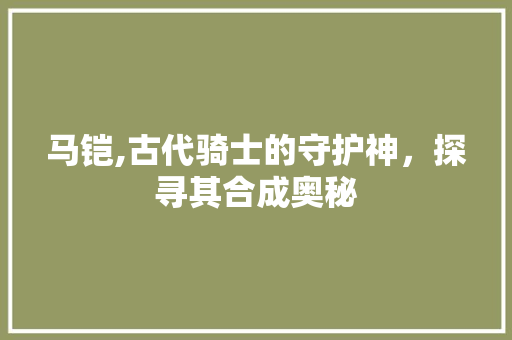 马铠,古代骑士的守护神，探寻其合成奥秘