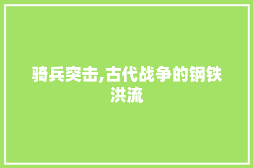 骑兵突击,古代战争的钢铁洪流