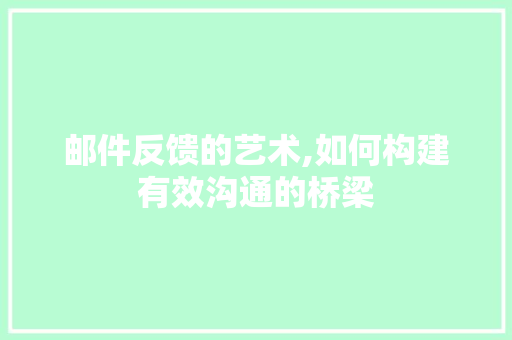 邮件反馈的艺术,如何构建有效沟通的桥梁 SEO教程