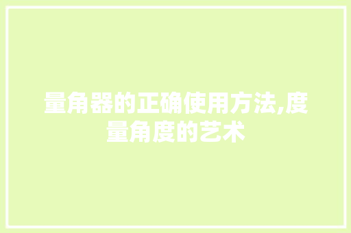 量角器的正确使用方法,度量角度的艺术 WordPress教程