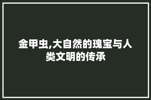 金甲虫,大自然的瑰宝与人类文明的传承