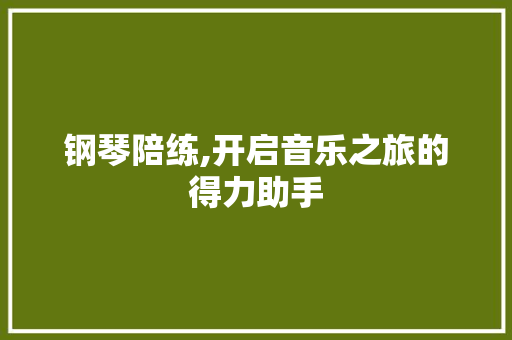 钢琴陪练,开启音乐之旅的得力助手