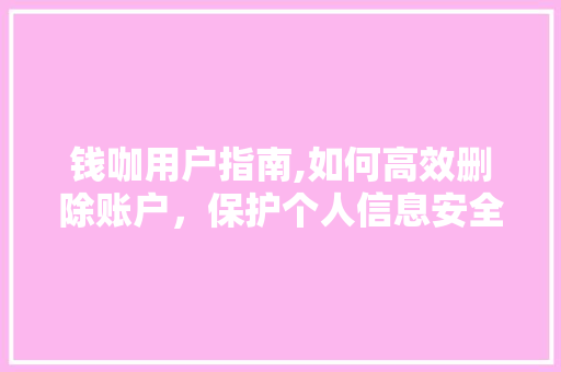 钱咖用户指南,如何高效删除账户，保护个人信息安全 SEO教程