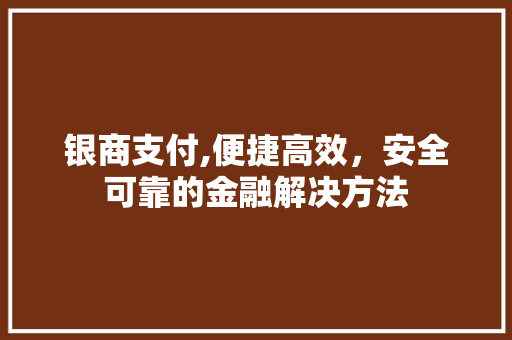 银商支付,便捷高效，安全可靠的金融解决方法 服务器/数据库