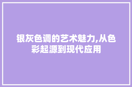 银灰色调的艺术魅力,从色彩起源到现代应用 Web前端