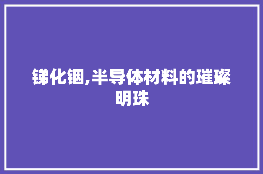 锑化铟,半导体材料的璀璨明珠