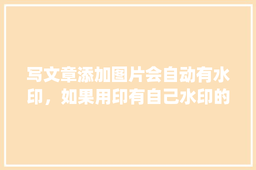 写文章添加图片会自动有水印，如果用印有自己水印的图片会有影响吗「wordpress百度网盘」 Web前端