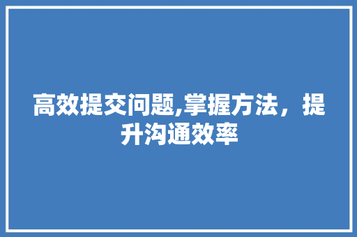 高效提交问题,掌握方法，提升沟通效率 友链在线