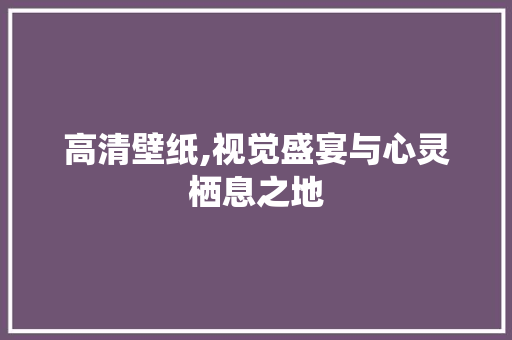 高清壁纸,视觉盛宴与心灵栖息之地