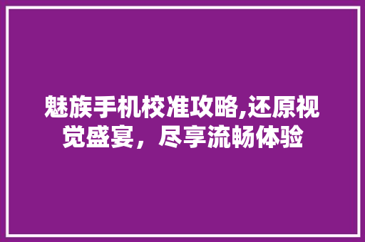 魅族手机校准攻略,还原视觉盛宴，尽享流畅体验 Web前端