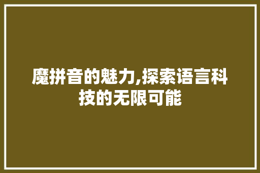 魔拼音的魅力,探索语言科技的无限可能