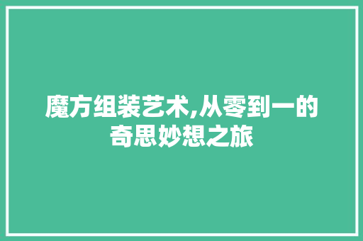 魔方组装艺术,从零到一的奇思妙想之旅 友链在线