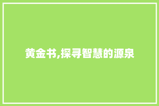 黄金书,探寻智慧的源泉 建站教程