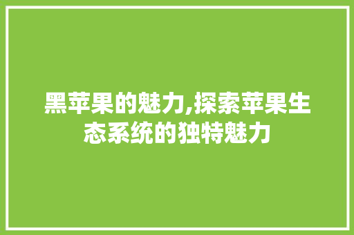 黑苹果的魅力,探索苹果生态系统的独特魅力