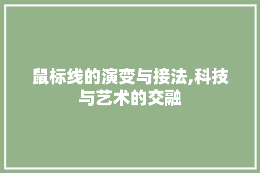 鼠标线的演变与接法,科技与艺术的交融