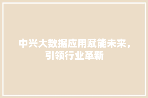 中兴大数据应用赋能未来，引领行业革新 WordPress教程