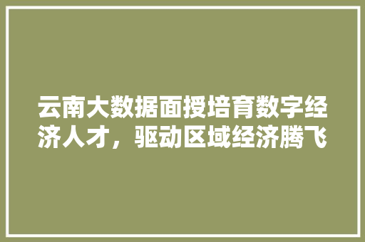 云南大数据面授培育数字经济人才，驱动区域经济腾飞