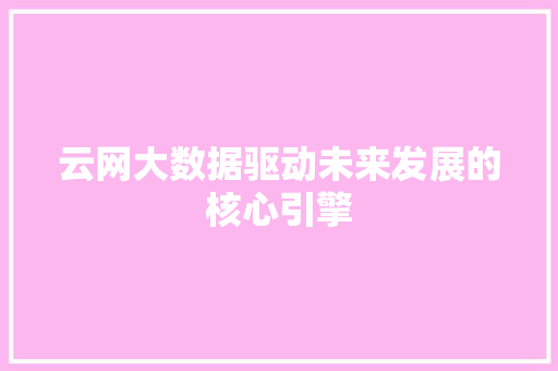 云网大数据驱动未来发展的核心引擎