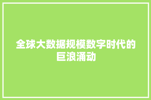 全球大数据规模数字时代的巨浪涌动