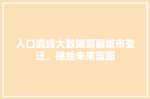 人口流线大数据洞察城市变迁，描绘未来蓝图