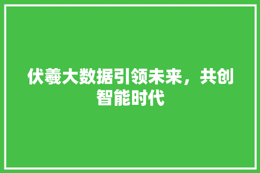 伏羲大数据引领未来，共创智能时代