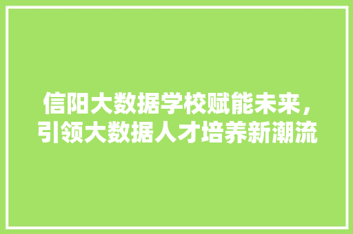 信阳大数据学校赋能未来，引领大数据人才培养新潮流