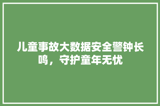 儿童事故大数据安全警钟长鸣，守护童年无忧