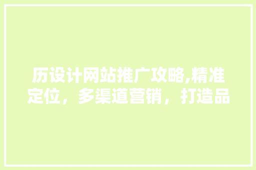 历设计网站推广攻略,精准定位，多渠道营销，打造品牌影响力
