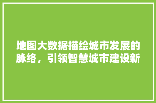 地图大数据描绘城市发展的脉络，引领智慧城市建设新篇章
