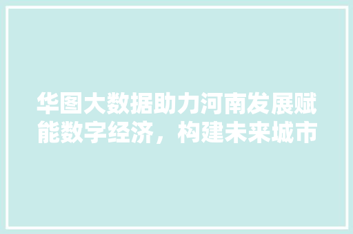 华图大数据助力河南发展赋能数字经济，构建未来城市
