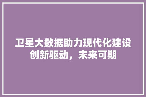 卫星大数据助力现代化建设创新驱动，未来可期 SEO教程