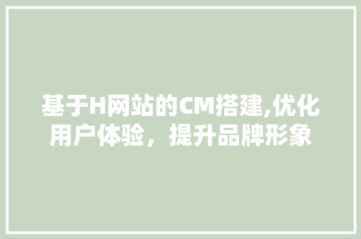 基于H网站的CM搭建,优化用户体验，提升品牌形象