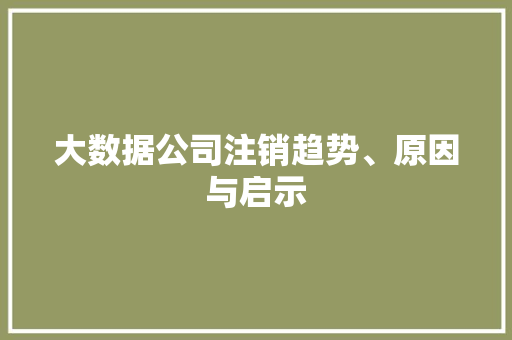 大数据公司注销趋势、原因与启示