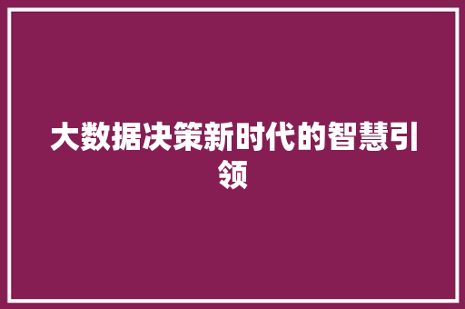 大数据决策新时代的智慧引领 友链在线