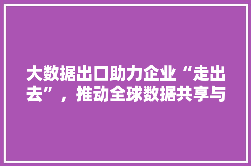 大数据出口助力企业“走出去”，推动全球数据共享与合作 建站教程
