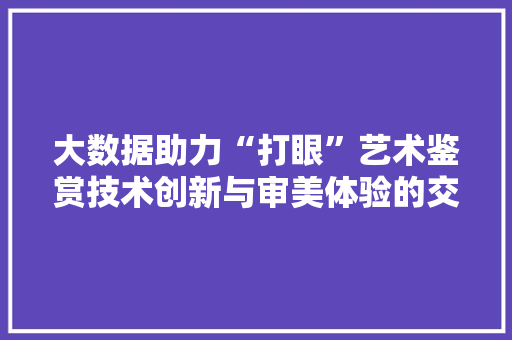 大数据助力“打眼”艺术鉴赏技术创新与审美体验的交融