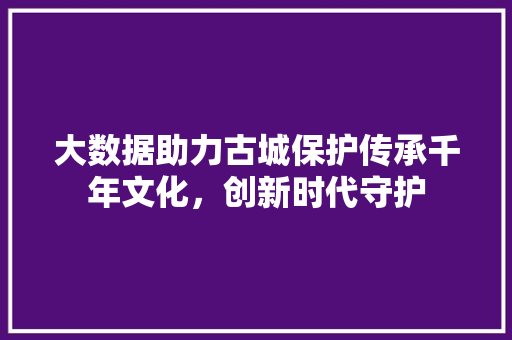 大数据助力古城保护传承千年文化，创新时代守护